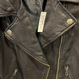 Madewell Leather Biker Jacket - Brass Hardware Edition